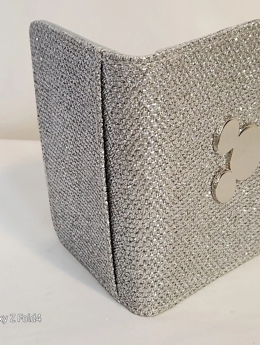 Disney Mickey Mouse Silver Glitter Wallet Phone Case with ID Window